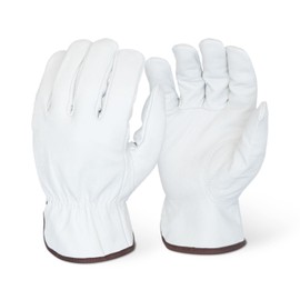 12 Pair Men's Goatskin Work Gloves - A Grade Leather (Small)