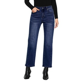 GRAPENT Jeans for Women Trendy Ladies Jeans Womens High Rise Jeans Wide Leg Ankle Jeans for Women High Waist Jeans for Women Womens High Waisted Pants Color Dark Blue Small Size 4 to 6