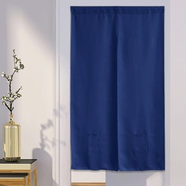 PONY DANCE Noren, Accordion Curtain, Long, Blinds, Blackout Curtain, Natural, Stylish, Interior, Hallway, String, Natural, Japanese Style Room, 33.5 x 66.9 inches (85 x 170 cm), Royal Blue