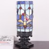 Small Tiffany Table Lamp Blue Dragonfly Style Mini Stained Glass