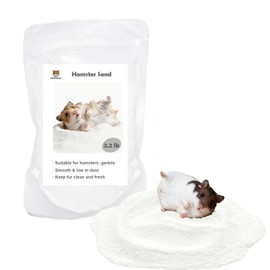 FiboPawer Hamster Sand Bath for Hamsters, Gerbils, Chinchillas, 2.2Lbs Less Dust Chinchilla Bath as Hamster Cage Accessories, Bathing White Sand for Small Animal Bath & Toilet Litter