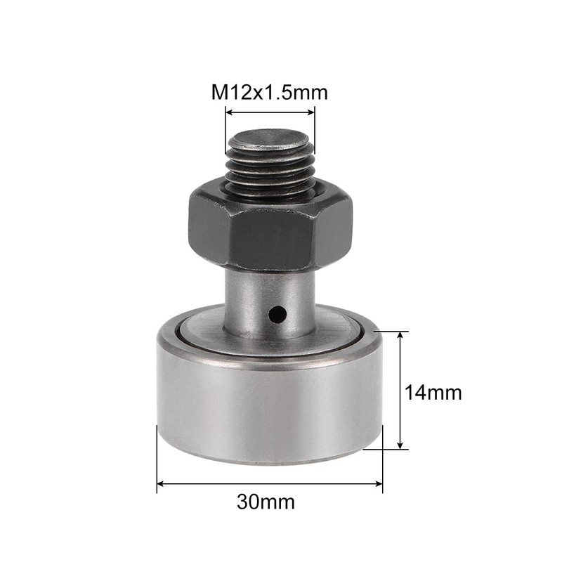 sourcing map CF12 Cam Follower KR30 Needle Bearing, 30mm Roller