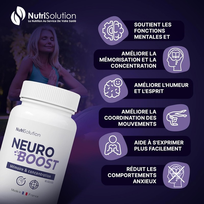 NeuroBoost: Dietary Supplement with Ginkgo Biloba, Vitamin B12 & Herbal