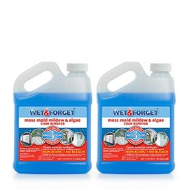 Wet & Forget Moss, Mold, Mildew, & Algae Stain Remover Multi-Surface Outdoor Cleaner Concentrate, Original, 64 Fluid Ounces (2 Pack)