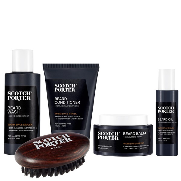 Scotch Porter Beard Care Kit – Cleanse, Moisturize, Soothe &