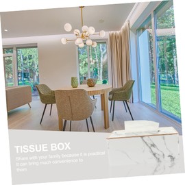 ABOOFAN Marbling Tissue Box Holder Creative Napkin Storage Case for Living Room Office and Home Decor Stylish Design with Handled Details for Tissue Storage Restaurants and Hotels