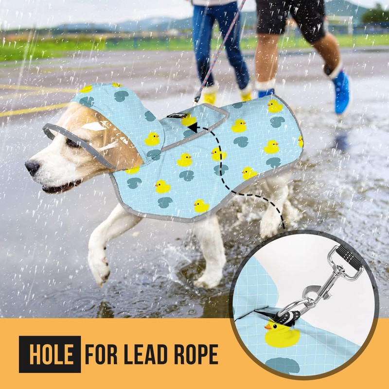 SlowTon Dog Raincoat for Large Medium Small Dogs - Adjustable