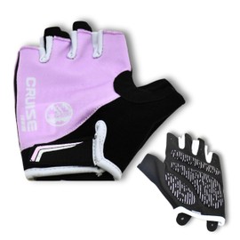 Six Peaks Kids Cycling Gloves, Half Finger, Lightweight, Breathable, Padded Anti Slip Biking Glove, Pink, 7-8 years