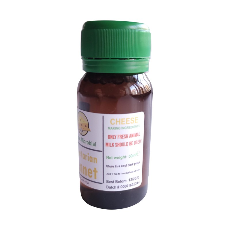 Liquid Rennet - Vegetarian Rennet for Cheese Making (50ml /