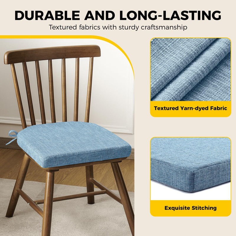 downluxe Indoor Chair Cushions for Dining Chairs, Soft and Comfortable