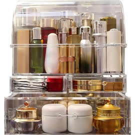 El aliado ideal para tu rutina de belleza con UShioart: Sistema de Cajones Organizadores de Acrílico Transparente premium que te permite acceder rápido a tus cosméticos,