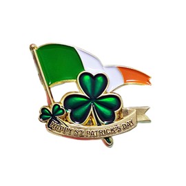 Happy St Patrick's Day 3 Leaf Clover Lapel Pin Badge Brooch Decorations Gifts Memorabilia