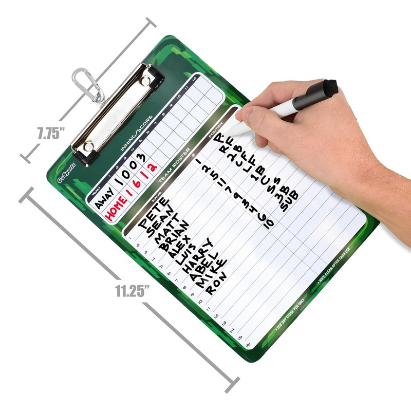 GoSports Dry Erase Coaches Board with 2 Dry Erase Pens