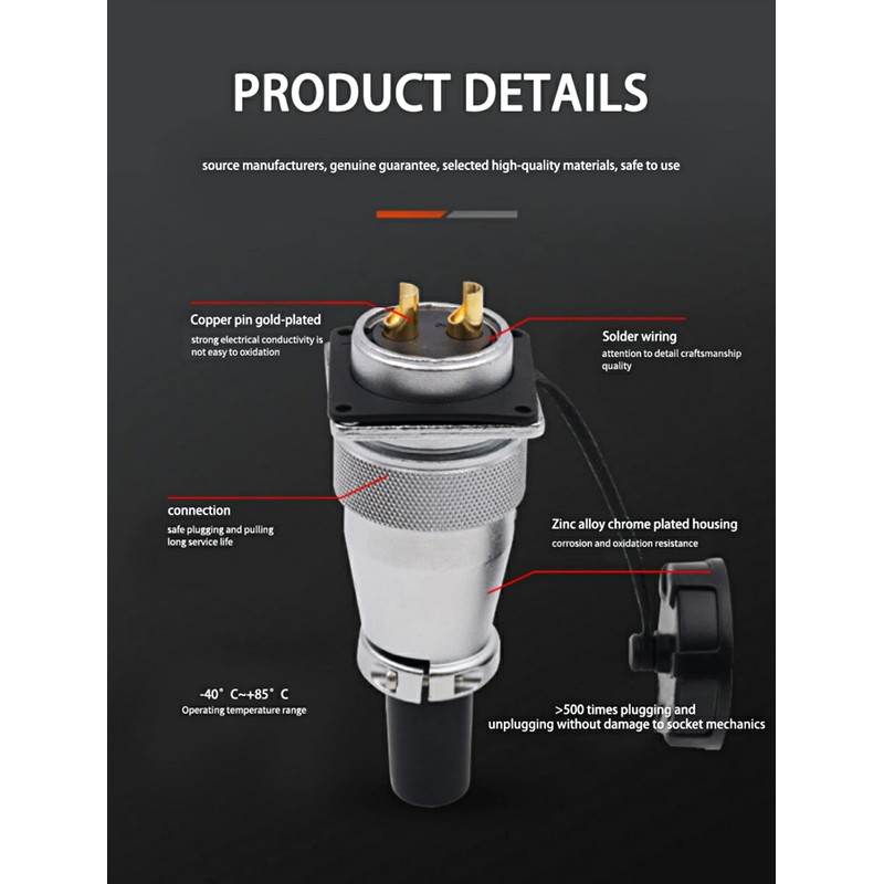 ZBLZGP WEIPU WS28 2 Pin Aviation Connector Waterproof IP67 Metal