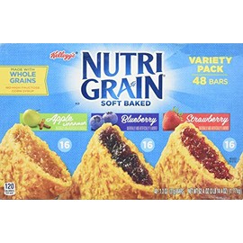 Kellogg's Nutri-Grain Cereal Bars (Variety Pack of Apple Cinnamon, Blueberry, Strawberry, 48-Count Box)