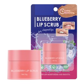 Blueberry Lip Scrub for Women Dry, Cracked and Dark Lips – Lip Scrubber Exfoliator and Organic Lip Scrubs Exfoliator and Moisturizer with Lip Brush – Vegan, Cruelty-Free Lip Care Products