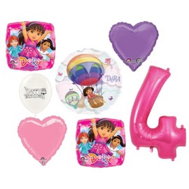 Combined Brands Dora Balloons Party Supplies 4th Birthday Bouquet