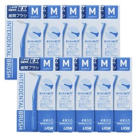 Lion Dent EX Teeth Brush, M (LION DENT. EX Intertooth Brush), 10 Boxes of 40 Pieces