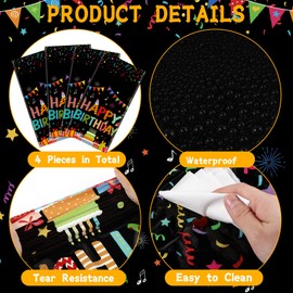 Tingjoo 4 Pcs Happy Birthday Tablecloth 54'' x 108'' Disposable Birthday Table Cloth Plastic Colorful Balloons Happy Birthday Table Cover for Kid Boy Girl Birthday Party Decoration Supplies