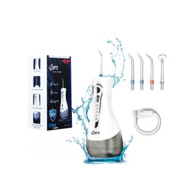 Zeffs Dental Water Flosser, 320ml Detachable Tank, Advanced IPX7 Waterproof Design, Rechargeable & Long Battery Life, Portable Premium Oral Irrigator, 360° Rotating Nozzle, Travel Bag with 5 Tips
