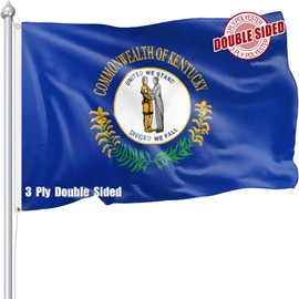 Nuibers Kentucky Flag 3x5 FT Sturdy for Outside, Heavy Duty 3Ply Polyester Kentucky State Flags Outdoor, Double Sided Long Lasting KY State Flag Brass Grommets