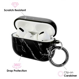 Velvet Caviar Compatible with AirPods Pro Case 2nd and 1st Generation - Cute Protective Hard Cover for Women - Black Marble