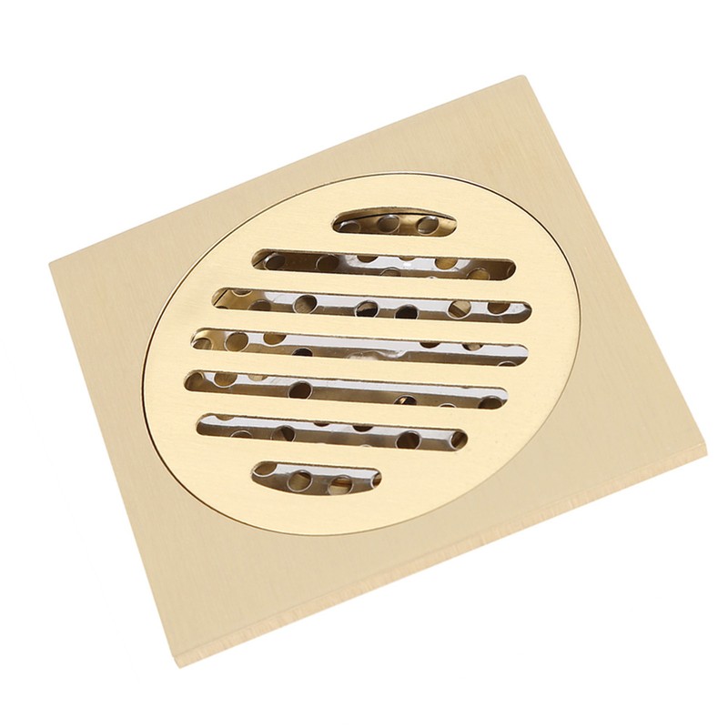 Square Floor Drain Bathroom Shower Waste Grate Brass Constructed Strainer