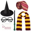 Kavoc 6 Pcs Wizard Costume Include Hat Glasses Scarf Tie