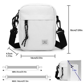 Donboly Sling Chest Crossbody Bag, Waterproof Shoulder Bag, Crossbody Bag Backpack for Men and Women, Hiking, Outdoor Sports, White