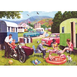 Caravan Outings | 2 x 500 Piece Jigsaw Puzzles | Multi-Box Jigsaw | Sustainable Puzzle for Adults | Premium 100% Recycled Board | Great Gift for Adults | Gibsons Games