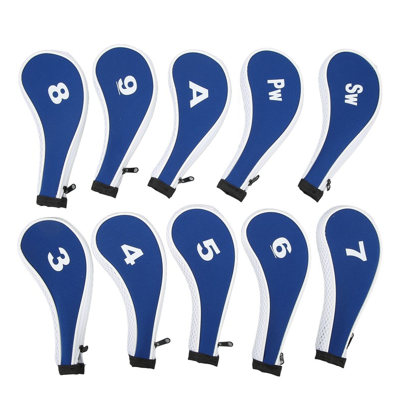10pcs Golf Iron Head Cover with Number Printing Neoprene Zippered