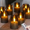 Zevanor Flameless Small Tea Light LED Candles, Acrylic Battery Operated