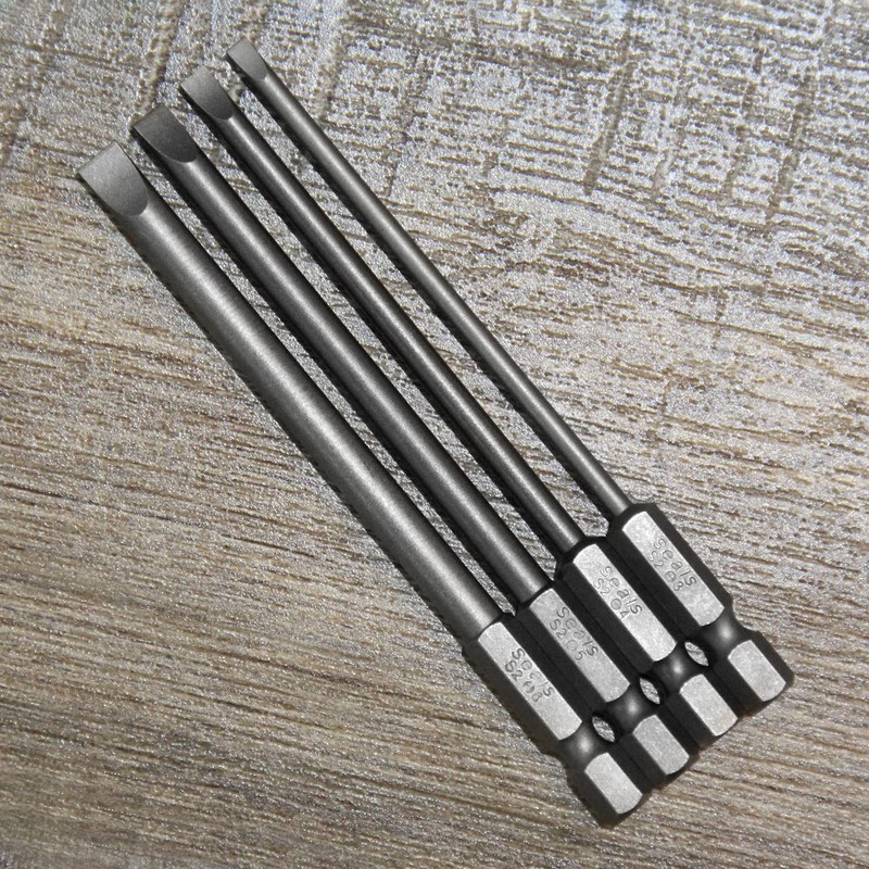 4 Pcs Flat Head Screwdriver Bit Set Slotted Screwdrivers Bits