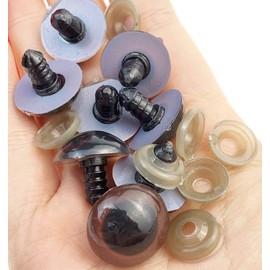 100 pcs 12 mm / 18 mm / 20 mm / 24 mm Brown Plastic Safety Eyes for Bears Dolls Soft Toy Plush Animals, brown, 18mm