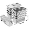 8 Pack 1/3 Size Hotel Steam Table Pan Anti-Jam Lid