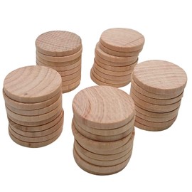 200 Pieces Unfinished Wood Slices, Blank Beech Round Discs for DIY Wooden Crafts (25mm/1.0inch)