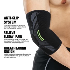 AFCJLTO Atemaktive Elbow Support for Tennis Elbow and Tendonitis - Compression Bandage for Men and Women, Stimulates Muscle Building in the Elbow, Designed for Men and Women, 1 Piece