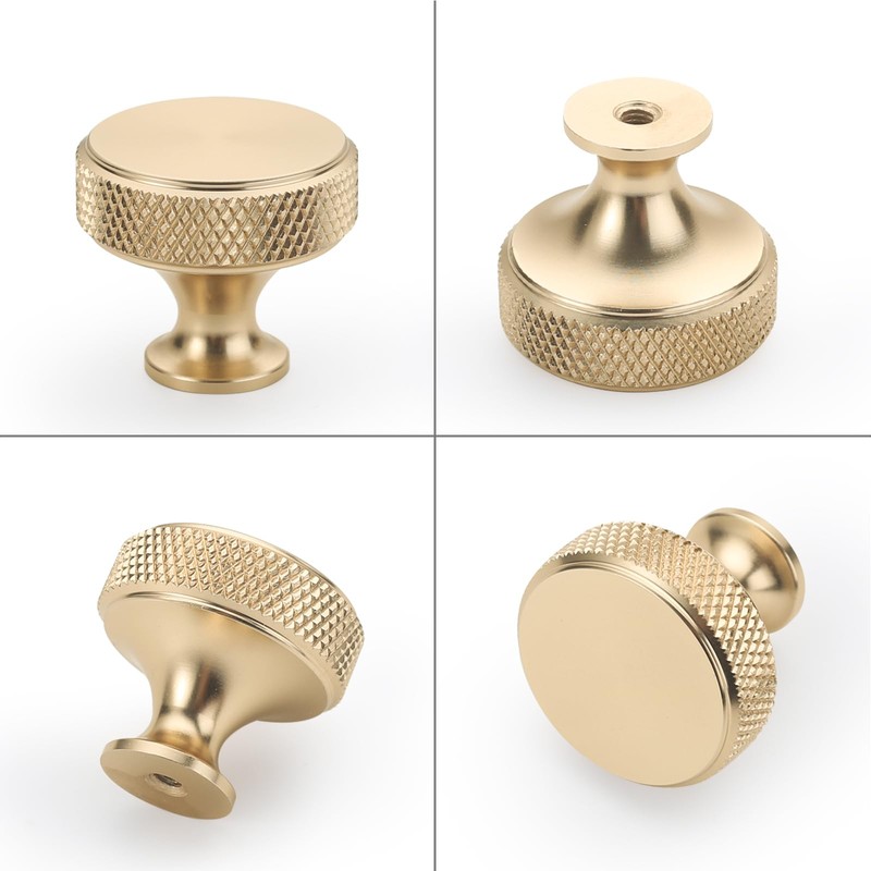 9BUILD 10 Pack Gold Cabinet Knobs Single Hole Cupboard Handles