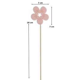 DARO DEKO Wooden Flower Stake Pink Flower Stake 7 x 36 cm Pack of 5