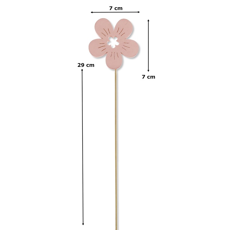 DARO DEKO Wooden Flower Stake Pink Flower Stake 7 x