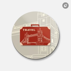 Unbranded Travel Bag Shadow | 4'' X 4'' Round Decorative Magnet