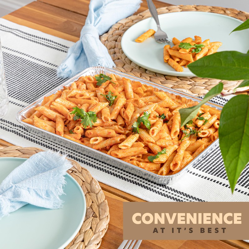 PLASTICPRO Aluminum Pans 5 Pack Disposable Cookie Sheets 9'' x