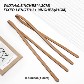 LOUKAYCCI 2 Pcs Leather Adjustable Crossbody Strap for Mollie 25 Tote Handbag Replacement Shoulder Strap (Khaki)