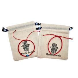 MYSTIC JEWELS By Dalia 7 Knots Red Thread Protection and Evil Eye Adjustable Lucky Charm Bracelet Handmade Unisex, Polyester