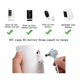 BCSAILVE 25 FT Indoor/Outdoor Power Cord Barrel Plug for Ring Stick Up Cam Plug-in, White