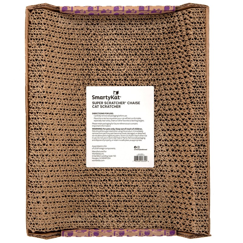 SmartyKat Super Scratcher Chaise Corrugated Cat Scratcher, Catnip Infusion Technology