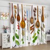 DDCBNS Spice Kitchen Curtains Rustic Herbs Spices Wooden Spoons Polyester