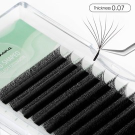 NATUHANA W Shaped Clover Eyelashes Extension 8D Premade Fans 0.07mm C Curl 8-14 Mixed Tray Volume Lash Cluster W Lashes Supplies Automatic Blooming Flower Lash Extensions (8D black;0.07 C, 8-14 MIX)