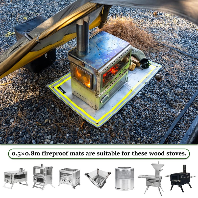 POMOLY Fire Pit Mat,Fireproof Mat Visible at Night-Great for Deck