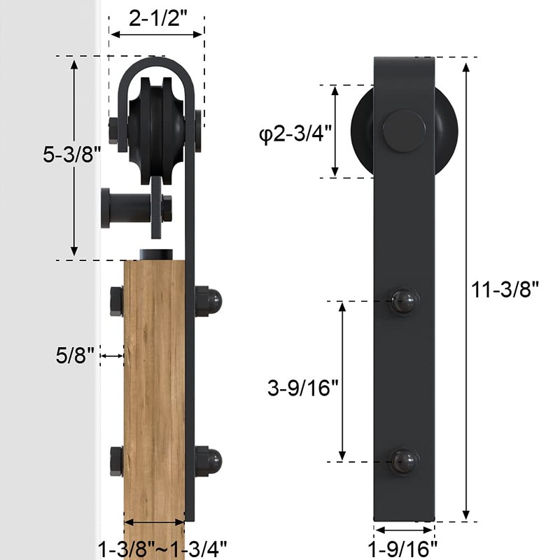 WINSOON 6FT Barn Door Hardware Kit: Double Sliding Door Hardware